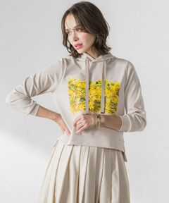 Viaggio Blu / ビアッジョブルー カットソー | ミモザプリントダンボールパーカー≪洗濯機で洗える≫
