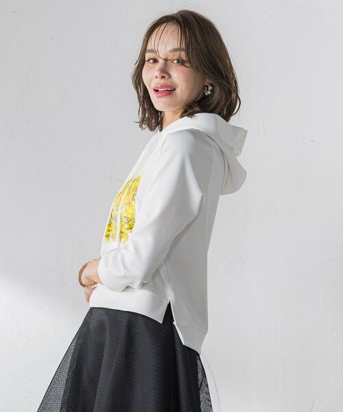 Viaggio Blu / ビアッジョブルー カットソー | ミモザプリントダンボールパーカー≪洗濯機で洗える≫ | 詳細2