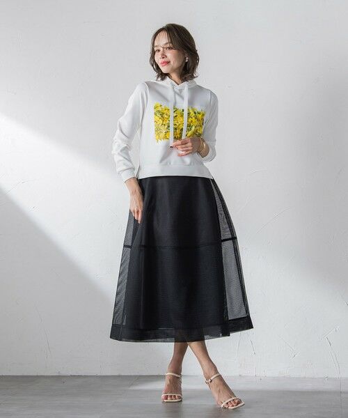 Viaggio Blu / ビアッジョブルー カットソー | ミモザプリントダンボールパーカー≪洗濯機で洗える≫ | 詳細5