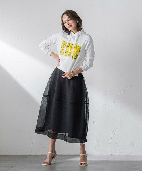 Viaggio Blu / ビアッジョブルー カットソー | ミモザプリントダンボールパーカー≪洗濯機で洗える≫ | 詳細6