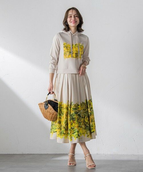 Viaggio Blu / ビアッジョブルー カットソー | ミモザプリントダンボールパーカー≪洗濯機で洗える≫ | 詳細10