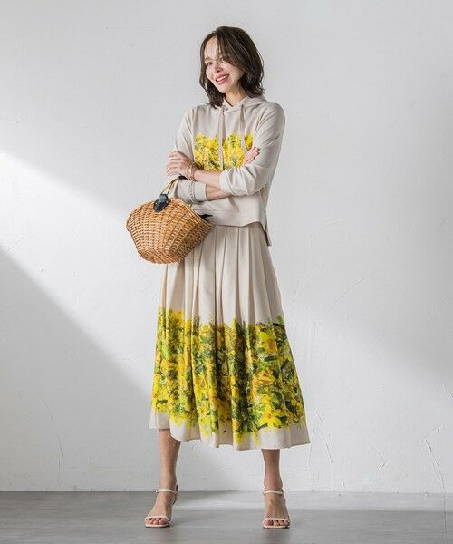 Viaggio Blu / ビアッジョブルー カットソー | ミモザプリントダンボールパーカー≪洗濯機で洗える≫ | 詳細11