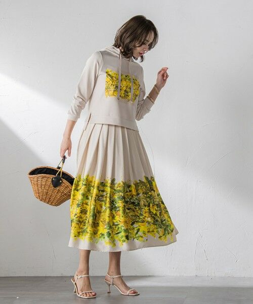 Viaggio Blu / ビアッジョブルー カットソー | ミモザプリントダンボールパーカー≪洗濯機で洗える≫ | 詳細12