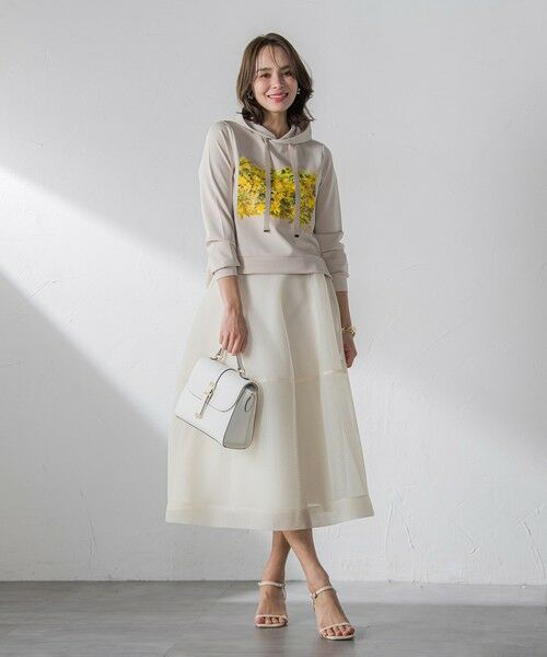 Viaggio Blu / ビアッジョブルー カットソー | ミモザプリントダンボールパーカー≪洗濯機で洗える≫ | 詳細13