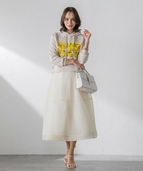 Viaggio Blu / ビアッジョブルー カットソー | ミモザプリントダンボールパーカー≪洗濯機で洗える≫ | 詳細14