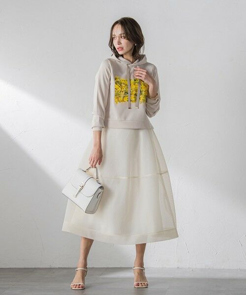 Viaggio Blu / ビアッジョブルー カットソー | ミモザプリントダンボールパーカー≪洗濯機で洗える≫ | 詳細15