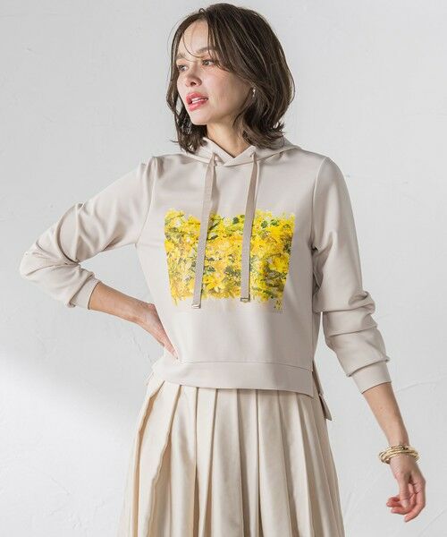 Viaggio Blu / ビアッジョブルー カットソー | ミモザプリントダンボールパーカー≪洗濯機で洗える≫ | 詳細7