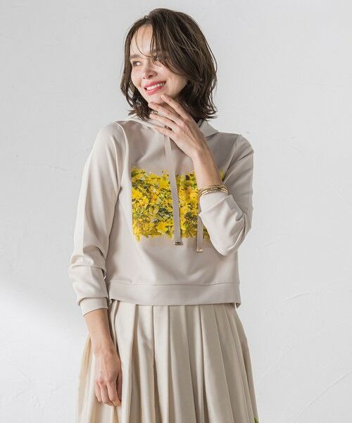 Viaggio Blu / ビアッジョブルー カットソー | ミモザプリントダンボールパーカー≪洗濯機で洗える≫ | 詳細8