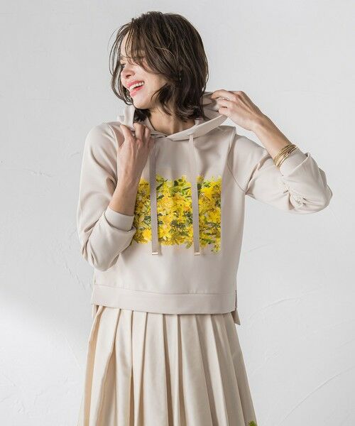 Viaggio Blu / ビアッジョブルー カットソー | ミモザプリントダンボールパーカー≪洗濯機で洗える≫ | 詳細9