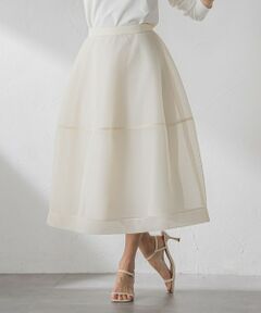 Viaggio Blu / ビアッジョブルー ミニ・ひざ丈スカート | ダンボールフレアスカート≪洗濯機で洗える≫