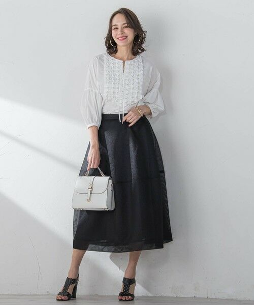 Viaggio Blu / ビアッジョブルー ミニ・ひざ丈スカート | ダンボールフレアスカート≪洗濯機で洗える≫ | 詳細1