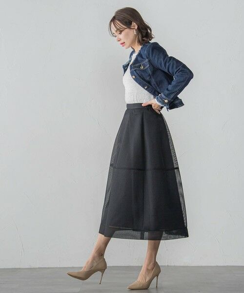 Viaggio Blu / ビアッジョブルー ミニ・ひざ丈スカート | ダンボールフレアスカート≪洗濯機で洗える≫ | 詳細10