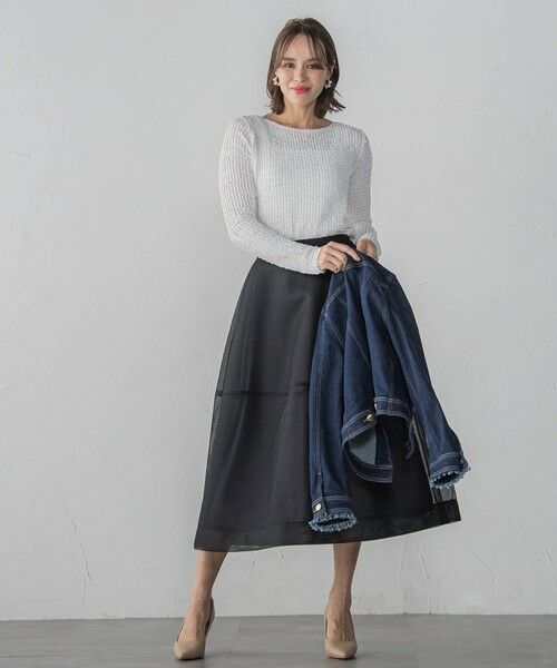 Viaggio Blu / ビアッジョブルー ミニ・ひざ丈スカート | ダンボールフレアスカート≪洗濯機で洗える≫ | 詳細12