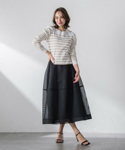 Viaggio Blu / ビアッジョブルー ミニ・ひざ丈スカート | ダンボールフレアスカート≪洗濯機で洗える≫ | 詳細15