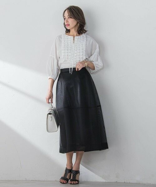 Viaggio Blu / ビアッジョブルー ミニ・ひざ丈スカート | ダンボールフレアスカート≪洗濯機で洗える≫ | 詳細2