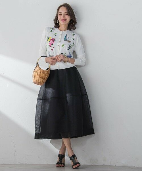 Viaggio Blu / ビアッジョブルー ミニ・ひざ丈スカート | ダンボールフレアスカート≪洗濯機で洗える≫ | 詳細3