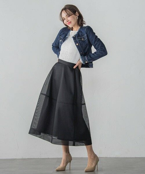 Viaggio Blu / ビアッジョブルー ミニ・ひざ丈スカート | ダンボールフレアスカート≪洗濯機で洗える≫ | 詳細8