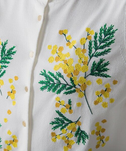 Viaggio Blu / ビアッジョブルー カーディガン・ボレロ | ミモザ刺繍カーディガン≪手洗い可能≫ | 詳細4
