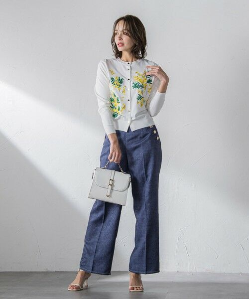 Viaggio Blu / ビアッジョブルー カーディガン・ボレロ | ミモザ刺繍カーディガン≪手洗い可能≫ | 詳細5