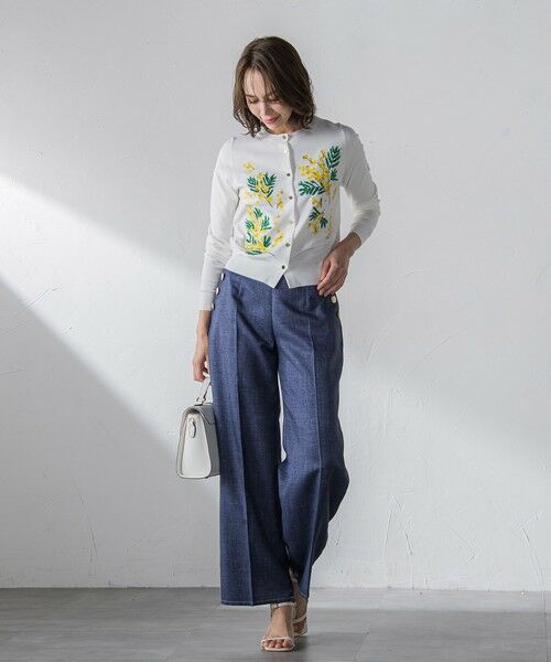 Viaggio Blu / ビアッジョブルー カーディガン・ボレロ | ミモザ刺繍カーディガン≪手洗い可能≫ | 詳細6