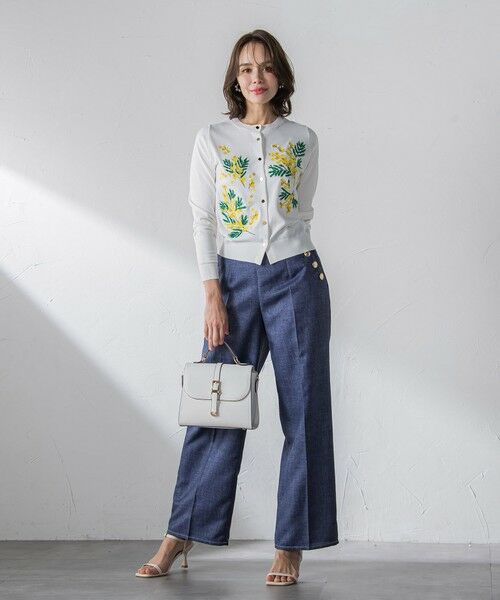 Viaggio Blu / ビアッジョブルー カーディガン・ボレロ | ミモザ刺繍カーディガン≪手洗い可能≫ | 詳細7