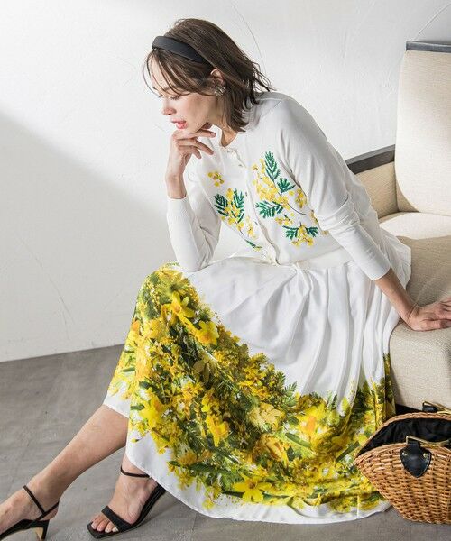 Viaggio Blu / ビアッジョブルー カーディガン・ボレロ | ミモザ刺繍カーディガン≪手洗い可能≫ | 詳細8