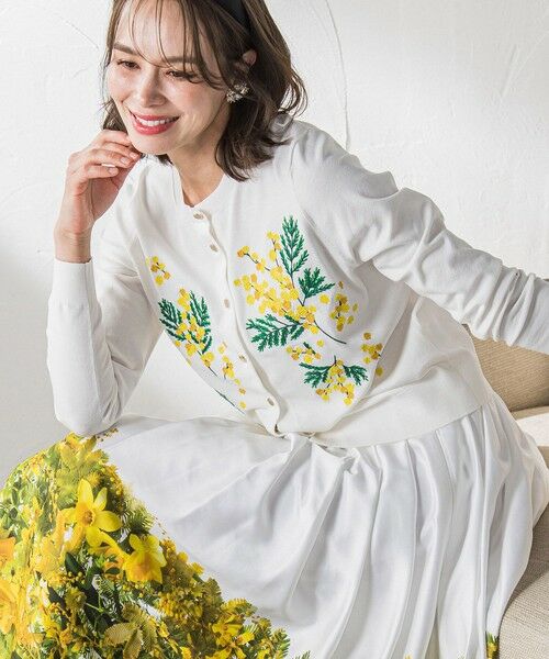 Viaggio Blu / ビアッジョブルー カーディガン・ボレロ | ミモザ刺繍カーディガン≪手洗い可能≫ | 詳細9