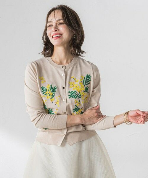 Viaggio Blu / ビアッジョブルー カーディガン・ボレロ | ミモザ刺繍カーディガン≪手洗い可能≫ | 詳細15