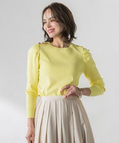 Viaggio Blu / ビアッジョブルー ニット・セーター | ショルダーボタンパフスリーブニット≪手洗い可能≫