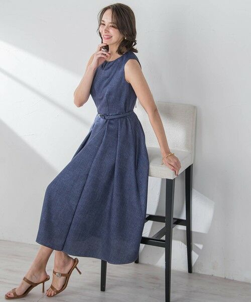 Viaggio Blu / ビアッジョブルー ロング・マキシ丈ワンピース | ラメデニムワンピース≪手洗い可能≫ | 詳細1