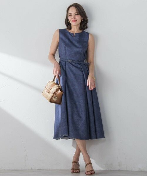 Viaggio Blu / ビアッジョブルー ロング・マキシ丈ワンピース | ラメデニムワンピース≪手洗い可能≫ | 詳細4