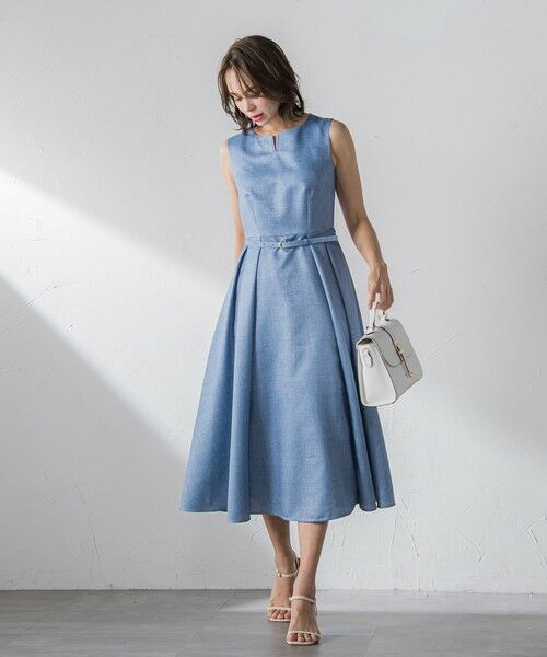 Viaggio Blu / ビアッジョブルー ロング・マキシ丈ワンピース | ラメデニムワンピース≪手洗い可能≫ | 詳細25