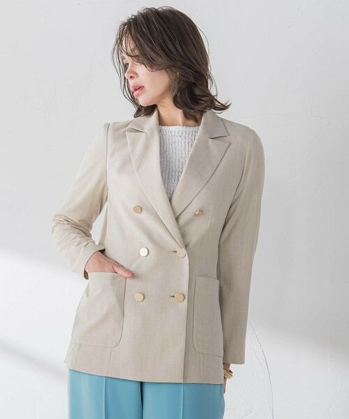 Viaggio Blu / ビアッジョブルー テーラードジャケット | リネティーダブルジャケット≪手洗い可能≫ | 詳細5