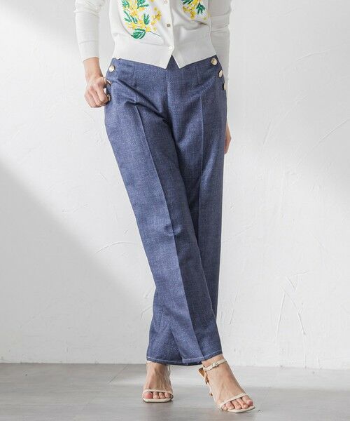 Viaggio Blu / ビアッジョブルー その他パンツ | ラメデニムプリントワイドパンツ≪手洗い可能≫ | 詳細1