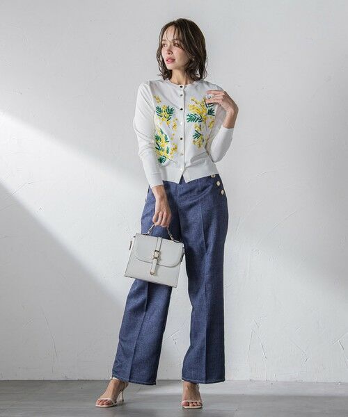 Viaggio Blu / ビアッジョブルー その他パンツ | ラメデニムプリントワイドパンツ≪手洗い可能≫ | 詳細6