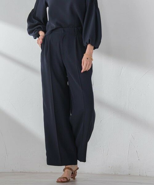 Viaggio Blu / ビアッジョブルー その他パンツ | スムージーサテンワイドパンツ≪洗濯機で洗える≫ | 詳細1