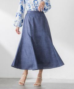 Viaggio Blu / ビアッジョブルー ミニ・ひざ丈スカート | ラメデニムプリントマーメイドスカート≪手洗い可能≫