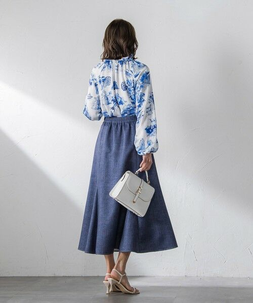 Viaggio Blu / ビアッジョブルー ミニ・ひざ丈スカート | ラメデニムプリントマーメイドスカート≪手洗い可能≫ | 詳細5