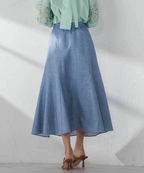 Viaggio Blu / ビアッジョブルー ミニ・ひざ丈スカート | ラメデニムプリントマーメイドスカート≪手洗い可能≫ | 詳細11