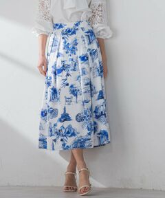 Viaggio Blu / ビアッジョブルー ミニ・ひざ丈スカート | 【WEB限定カラーあり】カプリプリントスカート≪洗濯機で洗える≫