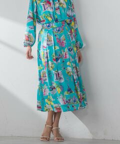 Viaggio Blu / ビアッジョブルー ミニ・ひざ丈スカート | 【WEB限定カラーあり】カプリプリントスカート≪洗濯機で洗える≫