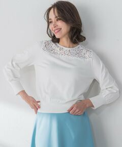 Viaggio Blu / ビアッジョブルー ニット・セーター | レース切替ニット≪手洗い可能≫