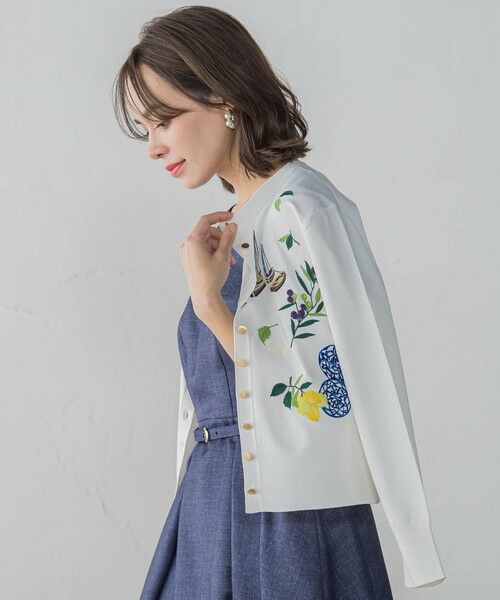 Viaggio Blu / ビアッジョブルー ニット・セーター | カプリ刺繍ニットカーディガン≪手洗い可能≫ | 詳細16