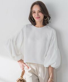 Viaggio Blu / ビアッジョブルー シャツ・ブラウス | スムージーサテン袖ピンタックブラウス≪洗濯機で洗える≫