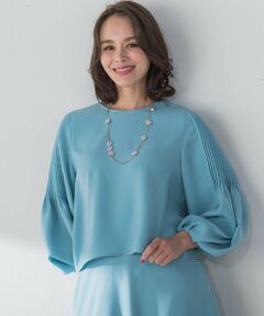 Viaggio Blu / ビアッジョブルー シャツ・ブラウス | スムージーサテン袖ピンタックブラウス≪洗濯機で洗える≫