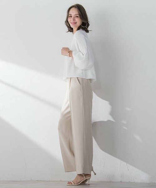 Viaggio Blu / ビアッジョブルー シャツ・ブラウス | スムージーサテン袖ピンタックブラウス≪洗濯機で洗える≫ | 詳細5