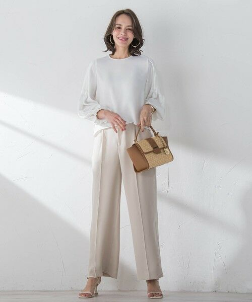 Viaggio Blu / ビアッジョブルー シャツ・ブラウス | スムージーサテン袖ピンタックブラウス≪洗濯機で洗える≫ | 詳細6