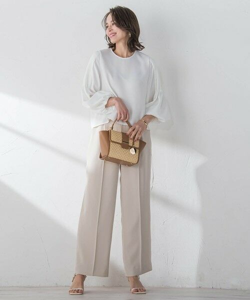 Viaggio Blu / ビアッジョブルー シャツ・ブラウス | スムージーサテン袖ピンタックブラウス≪洗濯機で洗える≫ | 詳細8