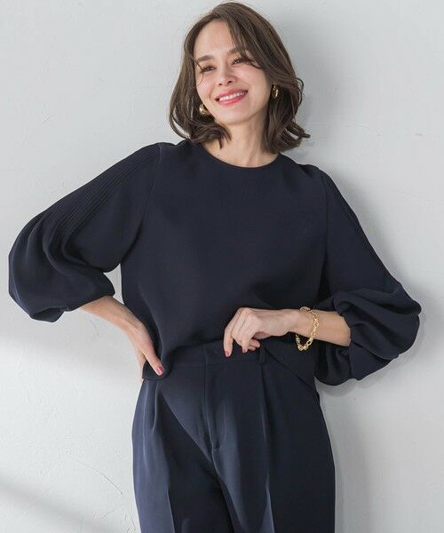 Viaggio Blu / ビアッジョブルー シャツ・ブラウス | スムージーサテン袖ピンタックブラウス≪洗濯機で洗える≫ | 詳細11