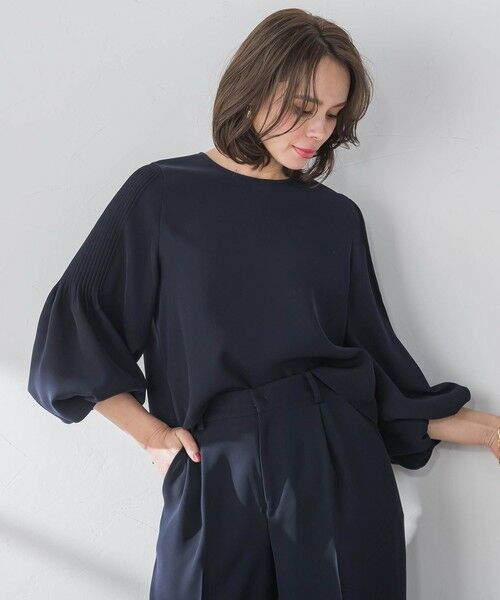 Viaggio Blu / ビアッジョブルー シャツ・ブラウス | スムージーサテン袖ピンタックブラウス≪洗濯機で洗える≫ | 詳細12